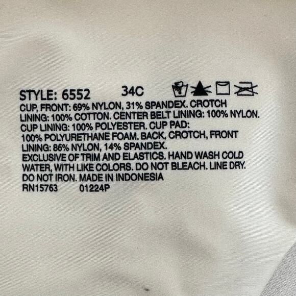 BALI Womens Ultra Light Firm Control Bodysuit Nude Floral Lace - Size 34C NWT - Picture 6 of 9